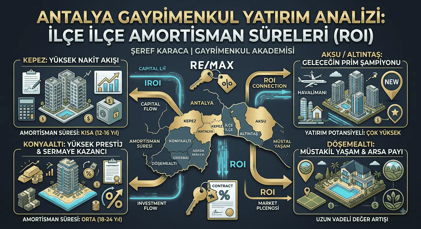 Antalya’da Konut Yatırımında Amortisman Süreleri: İlçe İlçe Kira Getirisi (ROI) Karşılaştırması