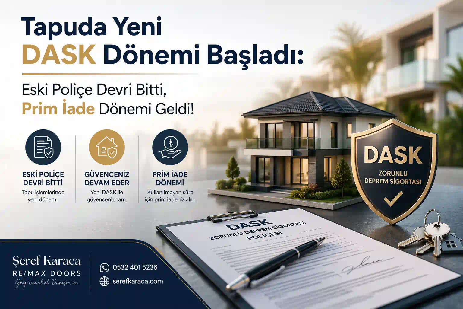 Tapuda Yeni DASK Dönemi Başladı: Eski Poliçe Devri Bitti, Prim İade Dönemi Geldi!