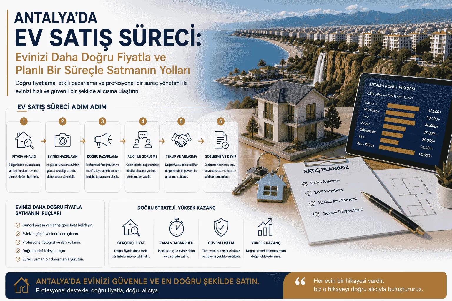 Antalya'da Ev Satış Süreci: Evinizi Daha Doğru Fiyatla ve Planlı Bir Süreçle Satmanın Yolları