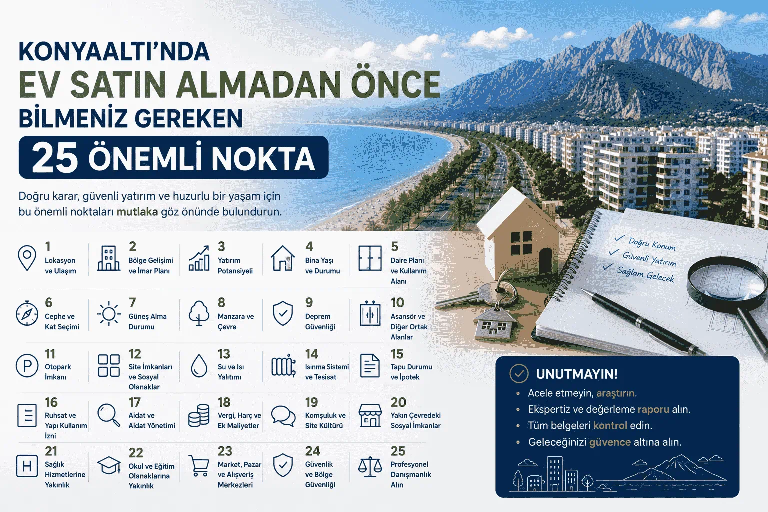 Konyaaltı'nda Ev Satın Almadan Önce Bilmeniz Gereken 25 Önemli Nokta